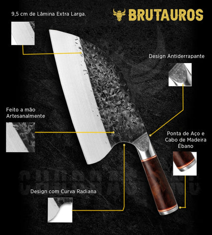 BRUTAUROS - Cutelo Forjado Martelado 8"