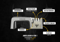 Thumbnail for Combo MasterChef Preto - 8 Facas Churrasking Classic + Amolador 4 em 1 + Estojo de Couro 100% Legítimo Preto